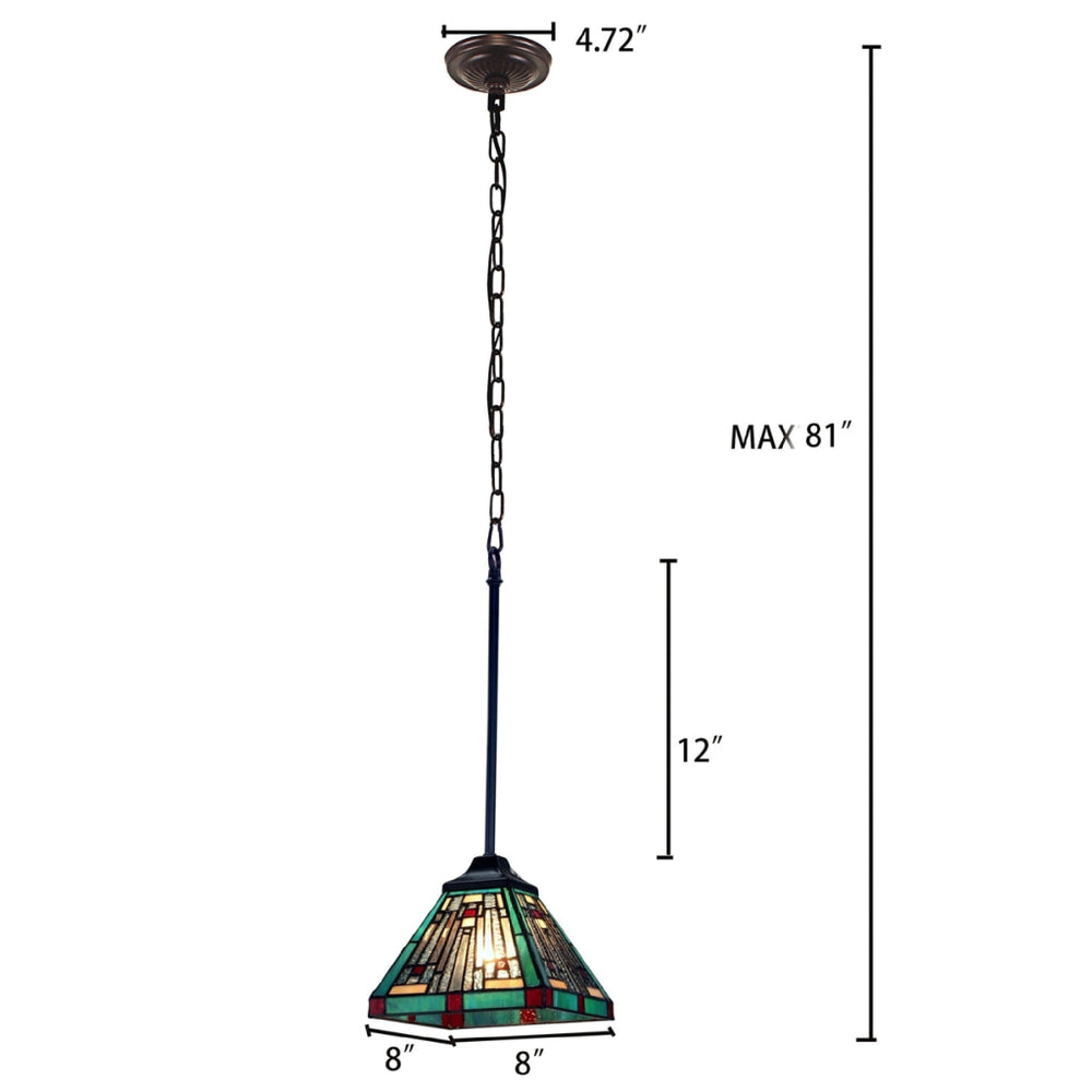 CHLOE Lighting INNES Tiffany-style Dark Bronze 1 Light Mini Pendant 8’’ Wide CHL-CH3T359BM08-DP1