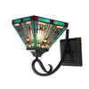 CHLOE Lighting INNES Mission Tiffany-style Blackish Bronze 1 Light Wall Sconce 8’’ Wide CHL-CH3T359BM08-WS1