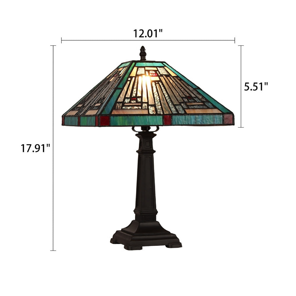CHLOE Lighting INNES Mission Tiffany-style Blackish Bronze 1 Light Table Lamp 12’’ Wide CHL-CH3T359BM12-TL1
