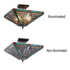 Lighting INNES Tiffany-style Blackish Bronze 2 Light Mission Ceiling Fixture 14’’ Wide CHL-CH3T359BM14-UF2