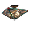 Lighting INNES Tiffany-style Blackish Bronze 2 Light Mission Ceiling Fixture 14" Wide