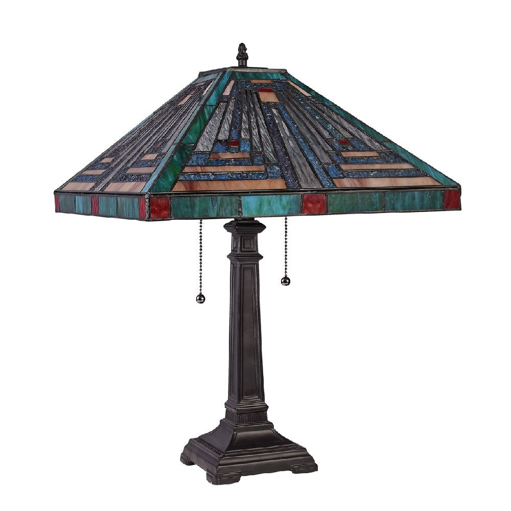 CHLOE Lighting INNES Tiffany-style Blackish Bronze 2 Light Table Lamp 16’’ Shade CHL-CH3T359BM16-TL2