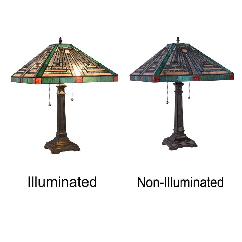 CHLOE Lighting INNES Tiffany-style Blackish Bronze 2 Light Table Lamp 16’’ Shade CHL-CH3T359BM16-TL2