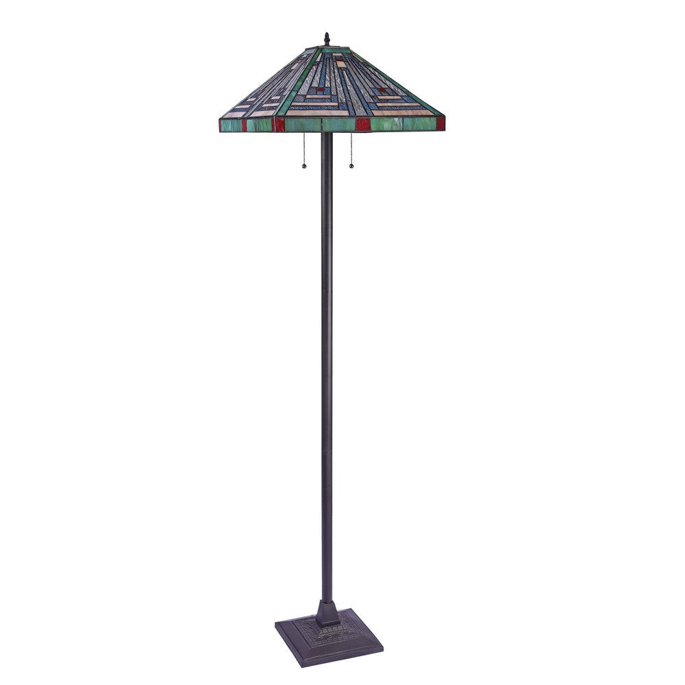 Lighting INNES Tiffany-style Blackish Bronze 2 Light Victorian Floor Lamp 18’’ Shade CHL-CH3T359BM18-FL2