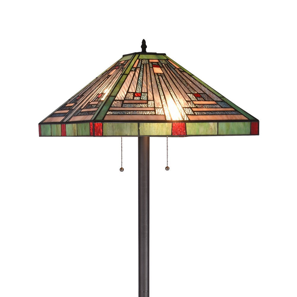 Lighting INNES Tiffany-style Blackish Bronze 2 Light Victorian Floor Lamp 18’’ Shade CHL-CH3T359BM18-FL2
