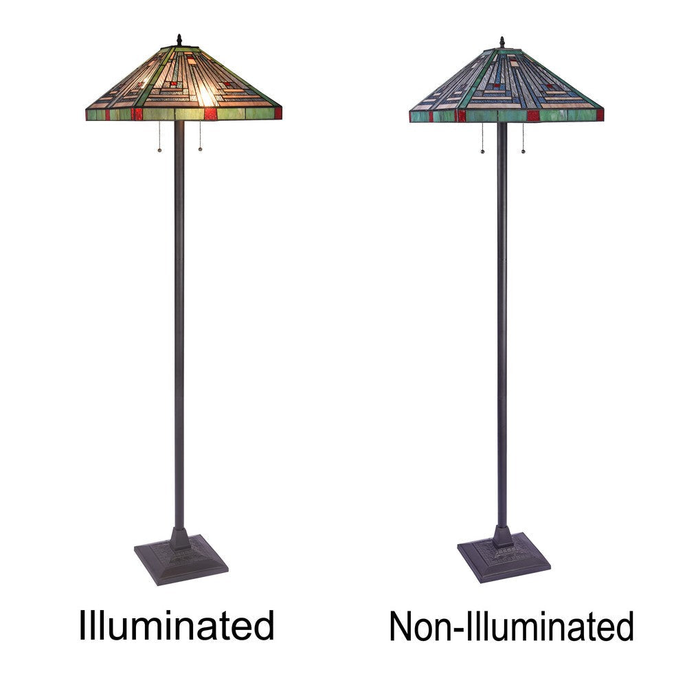 Lighting INNES Tiffany-style Blackish Bronze 2 Light Victorian Floor Lamp 18’’ Shade CHL-CH3T359BM18-FL2