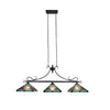 CHLOE Lighting INNES Mission Tiffany-Style Blackish Bronze 3 Light Island Pendant 47’’ Wide CHL-CH3T359BM47-IL3