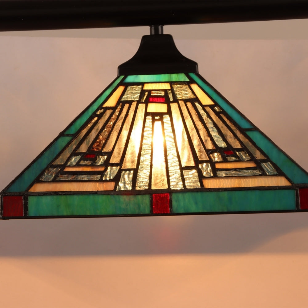 CHLOE Lighting INNES Mission Tiffany-Style Blackish Bronze 3 Light Island Pendant 47’’ Wide CHL-CH3T359BM47-IL3