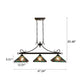CHLOE Lighting INNES Mission Tiffany-Style Blackish Bronze 3 Light Island Pendant 47’’ Wide CHL-CH3T359BM47-IL3