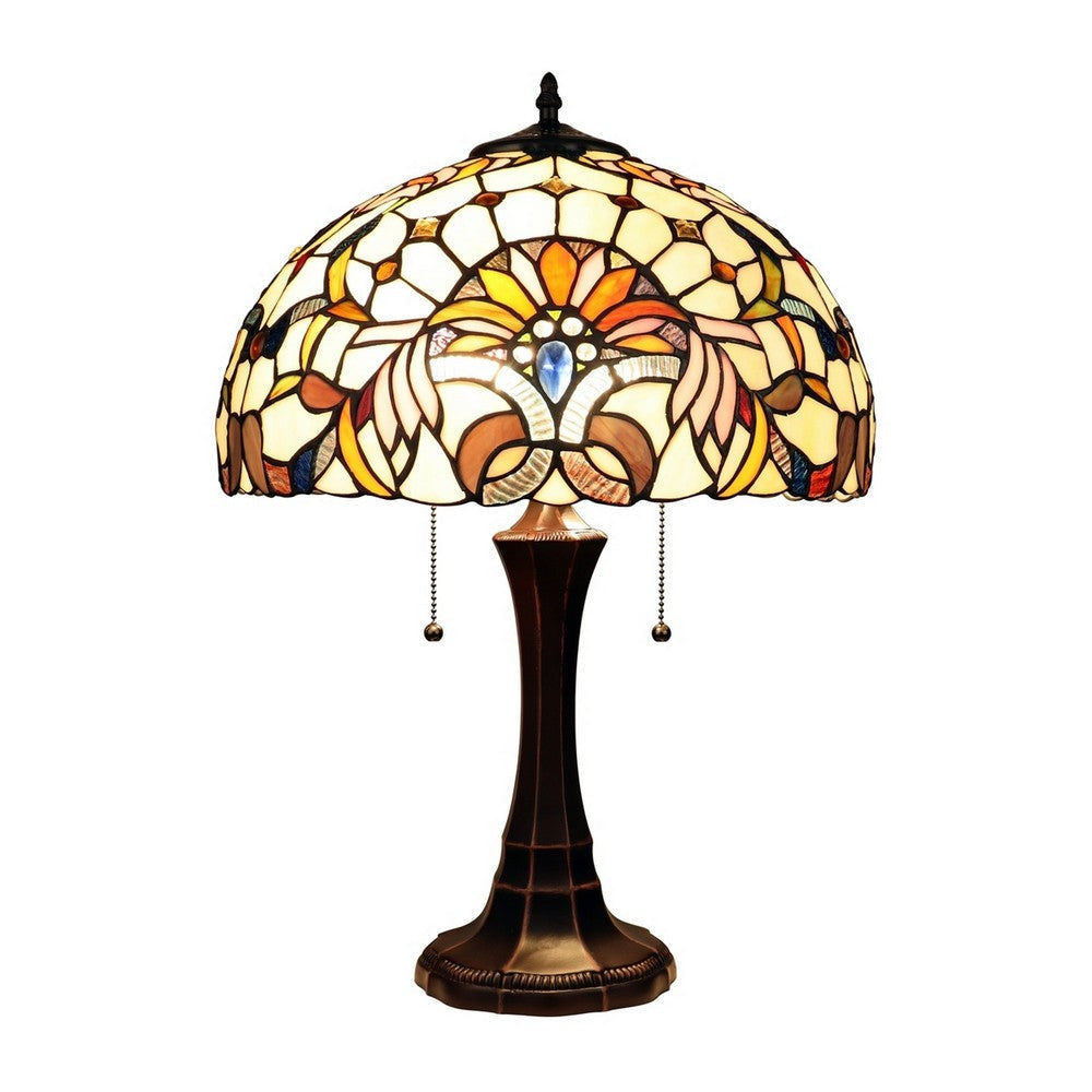 CHLOE Lighting CLAIRE Victorian-Style 2-Light Dark Bronze Finish Table Lamp 16" Wide