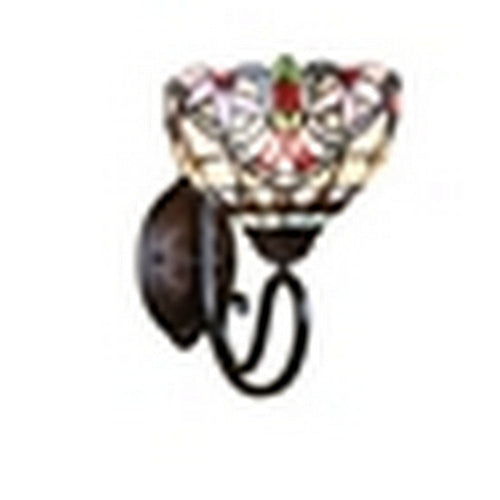 CHLOE Lighting GRENVILLE Victorian Tiffany-Style Blackish Bronze 1 Light Wall Sconce 8" Wide