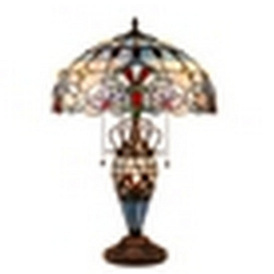CHLOE Lighting GRENVILLE Victorian-Style Dark Bronze 3 Light Double Lit Table Lamp 16" Wide