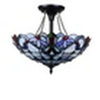 CHLOE Lighting GRENVILLE Victorian Tiffany-Style Dark Bronze 2 Light Semi-Flush Ceiling Fixture 16’’ Wide CHL-CH3T381VB16-UF2