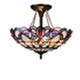 CHLOE Lighting GRENVILLE Victorian Tiffany-Style Dark Bronze 2 Light Semi-Flush Ceiling Fixture 16" Wide
