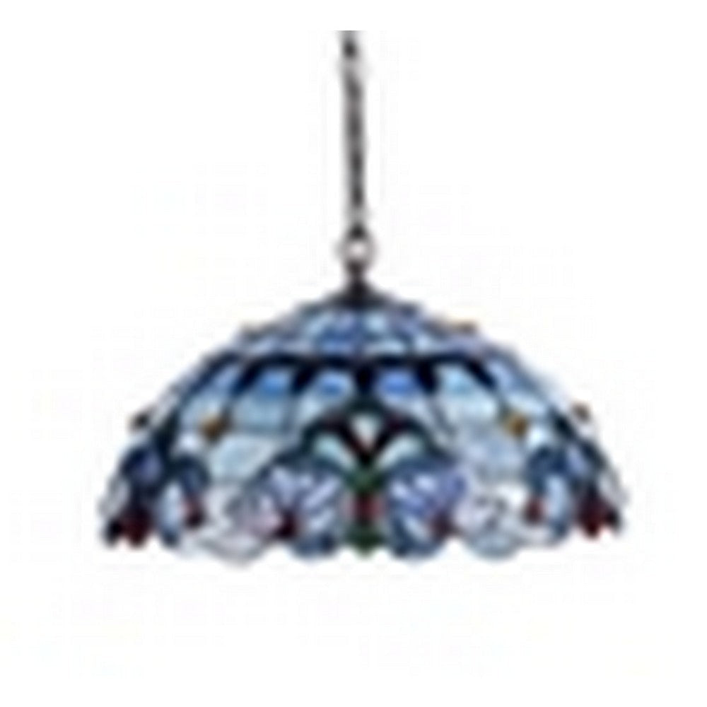 CHLOE Lighting ’GRENVILLE’ Tiffany-style Victorian 2 Light Ceiling Pendant Fixture 18’’ Shade CHL-CH3T381VB18-DP2