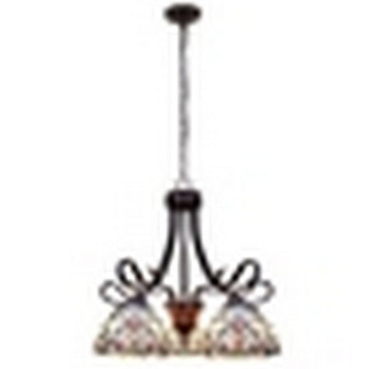 CHLOE Lighting GRENVILLE Victorian Tiffany-Style Dark Bronze 5 Light Chandelier 25" Wide