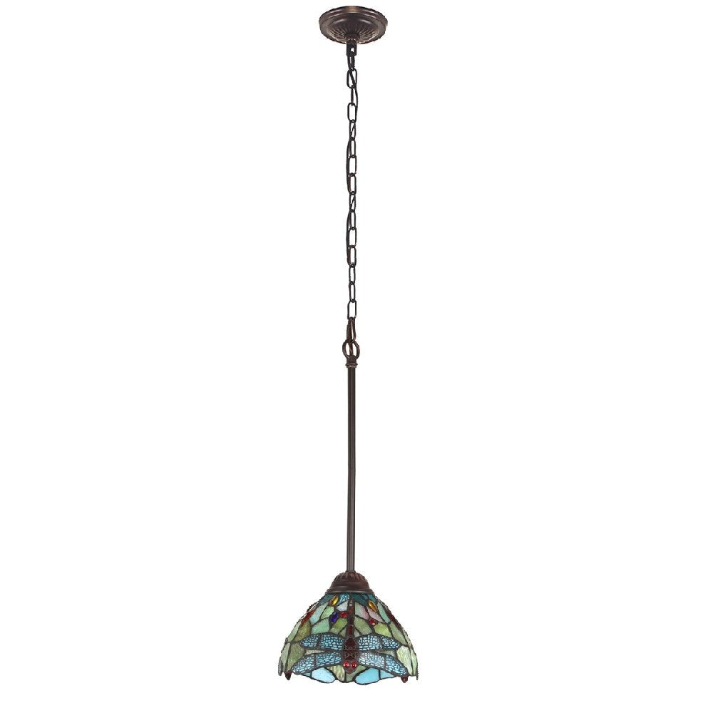 CHLOE Lighting EMPRESS Tiffany-style Dark Bronze 1 Light Mini Pendant 8’’ Wide CHL-CH3T471GD08-DP1