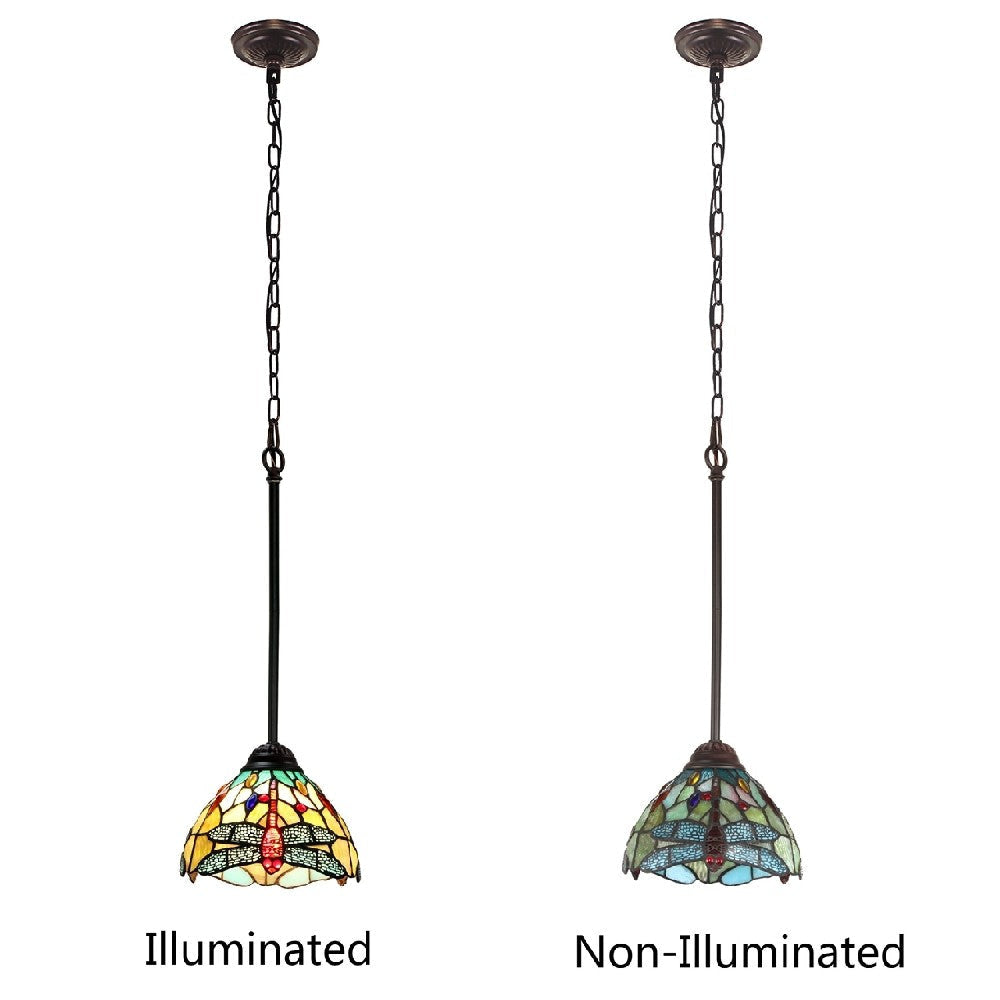 CHLOE Lighting EMPRESS Tiffany-style Dark Bronze 1 Light Mini Pendant 8’’ Wide CHL-CH3T471GD08-DP1
