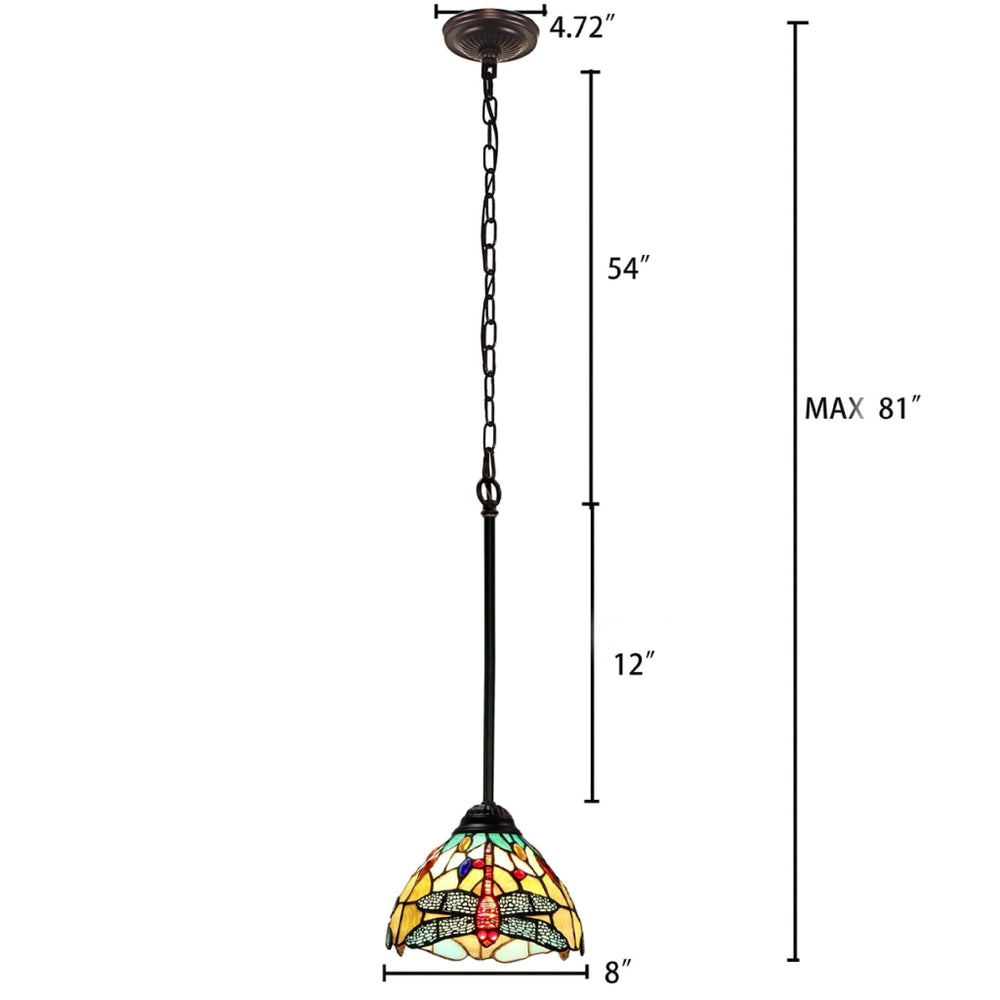 CHLOE Lighting EMPRESS Tiffany-style Dark Bronze 1 Light Mini Pendant 8’’ Wide CHL-CH3T471GD08-DP1