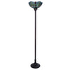 CHLOE Lighting EMPRESS Tiffany-style Dark Bronze 1 Light Torchiere Lamp 14’’ Shade CHL-CH3T471GD14-TF1