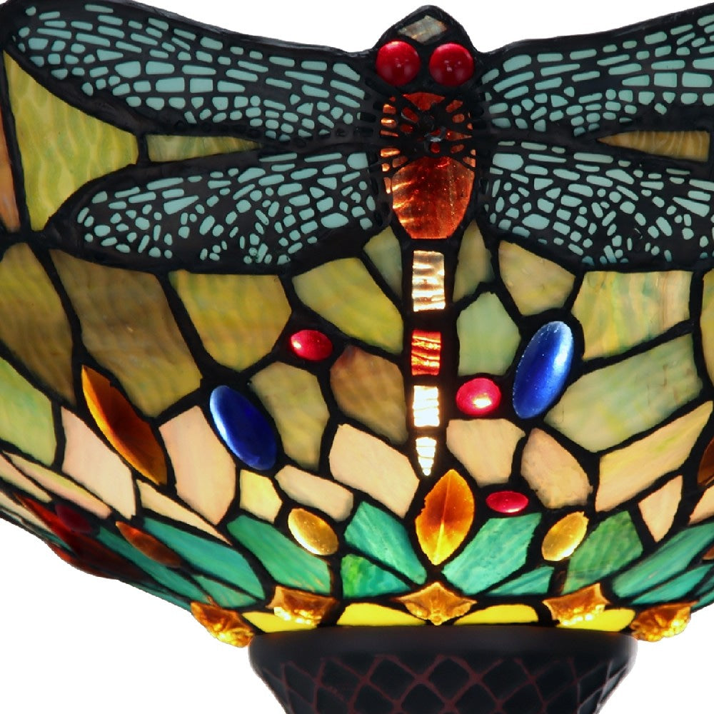 CHLOE Lighting EMPRESS Tiffany-style Dark Bronze 1 Light Torchiere Lamp 14’’ Shade CHL-CH3T471GD14-TF1