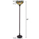 CHLOE Lighting EMPRESS Tiffany-style Dark Bronze 1 Light Torchiere Lamp 14’’ Shade CHL-CH3T471GD14-TF1