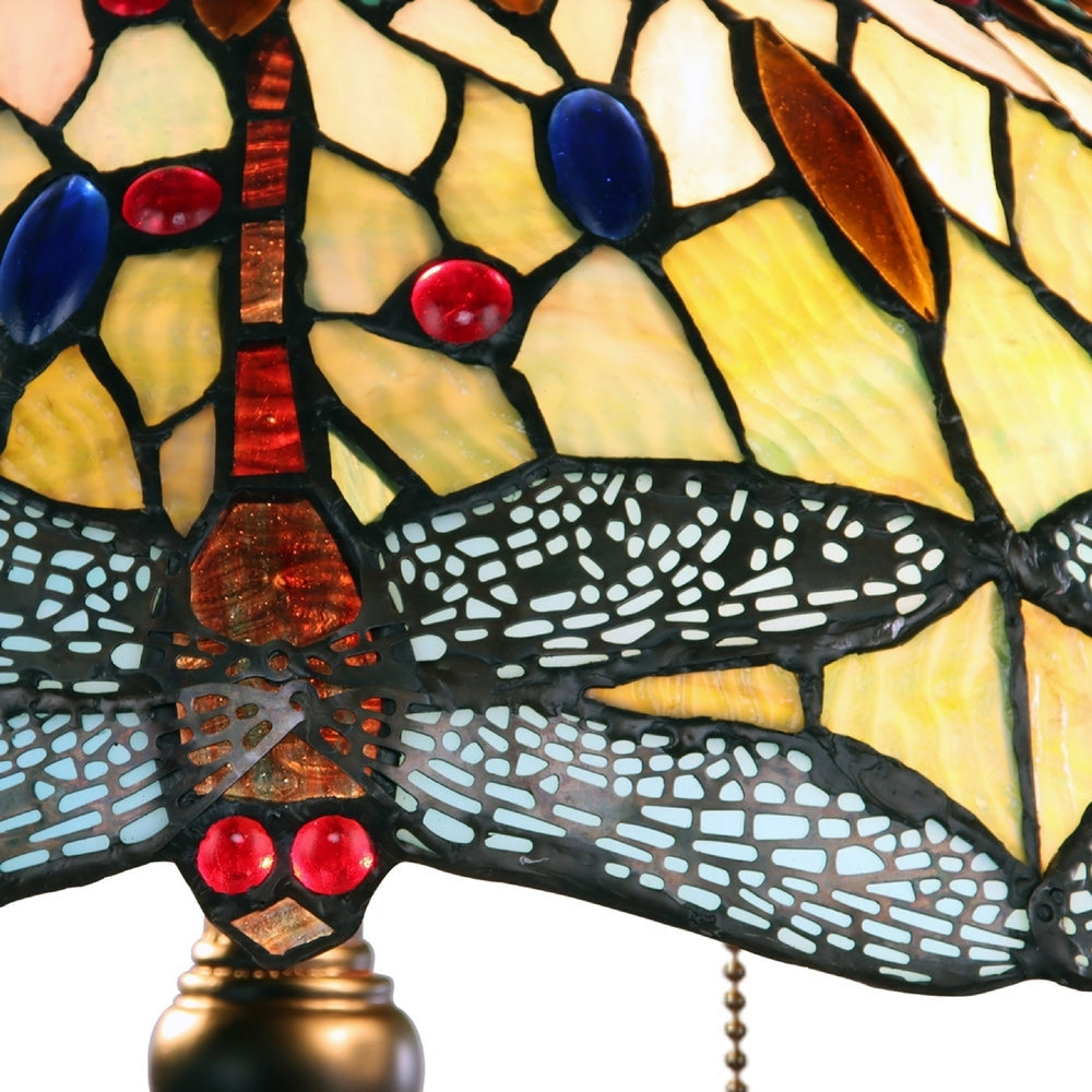 CHLOE Lighting EMPRESS Dragonfly Tiffany-style Dark Bronze 2 Light Table Lamp 16’’ Wide CHL-CH3T471GD16-TL2