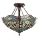 CHLOE Lighting EMPRESS Tiffany-style Dark Bronze 2 Light Semi-Flush 16’’ Wide CHL-CH3T471GD16-UF2