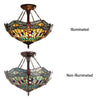 CHLOE Lighting EMPRESS Tiffany-style Dark Bronze 2 Light Semi-Flush 16’’ Wide CHL-CH3T471GD16-UF2