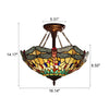 CHLOE Lighting EMPRESS Tiffany-style Dark Bronze 2 Light Semi-Flush 16’’ Wide CHL-CH3T471GD16-UF2