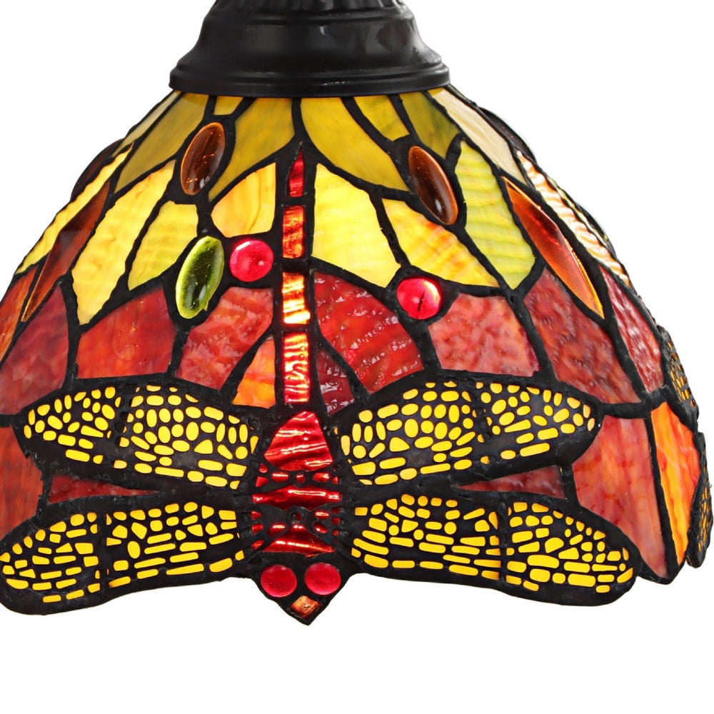 CHLOE Lighting EMPRESS Dragonfly Tiffany-style Dark Bronze 1 Light Wall Sconce 8’’ Wide CHL-CH3T471RD08-WS1