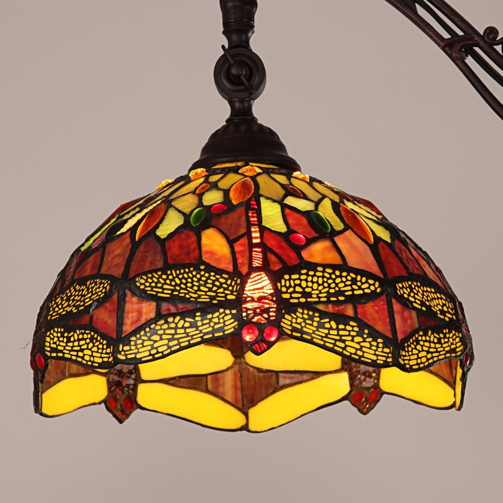 CHLOE Lighting EMPRESS Dragonfly Tiffany-style Dark Bronze 1 Light Reading Floor Lamp 11’’ Wide CHL-CH3T471RD11-RF1