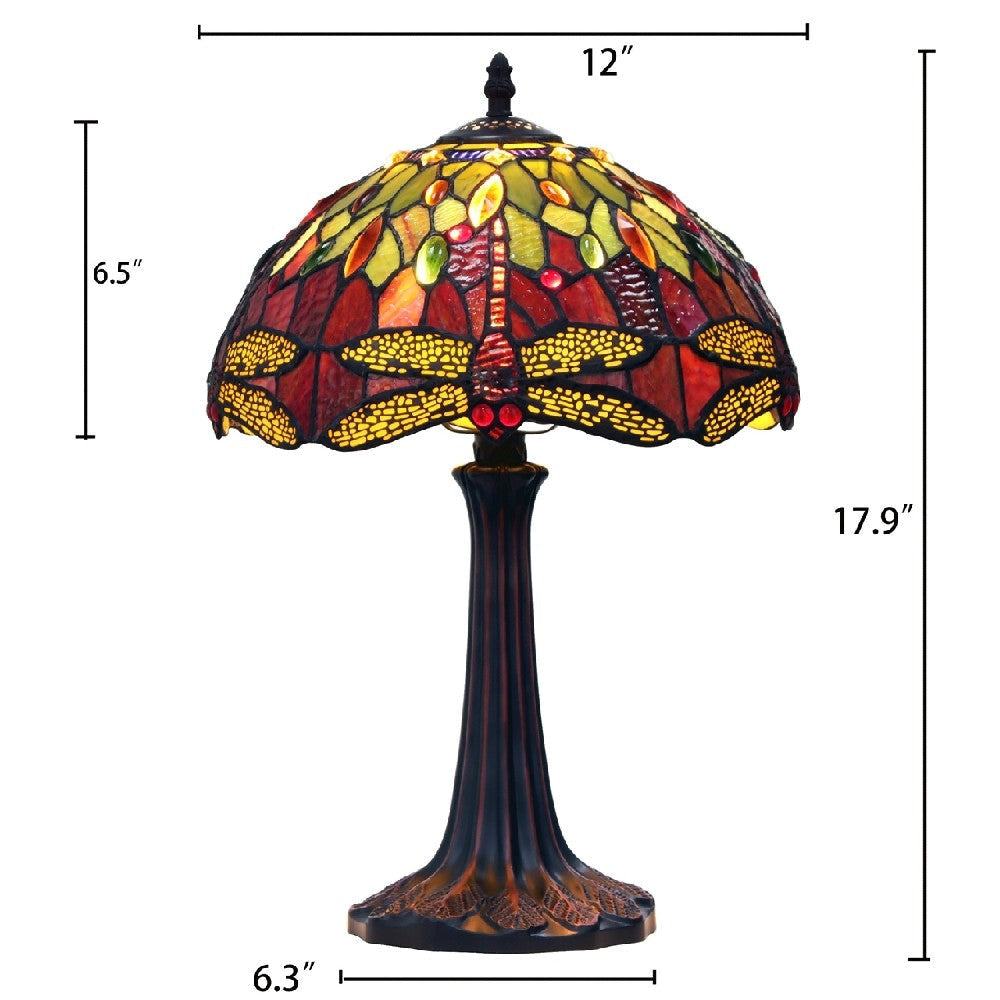 CHLOE Lighting EMPRESS Tiffany-style Dark Bronze 1 Light Table Lamp 12’’ Shade CHL-CH3T471RD12-TL1