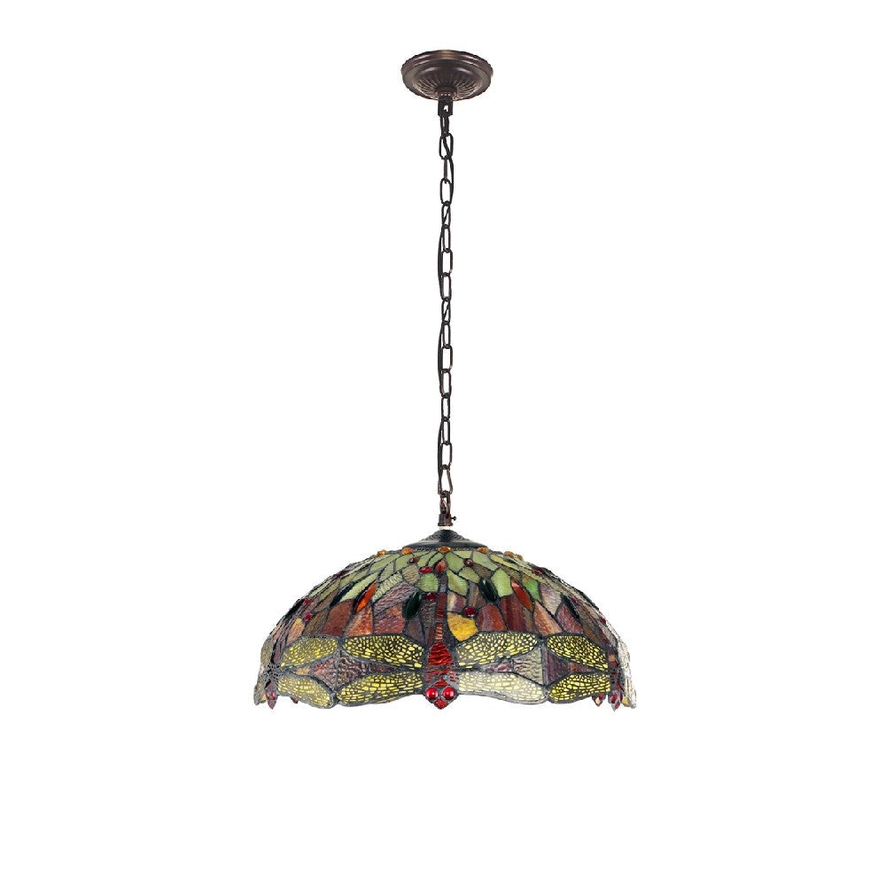 CHLOE Lighting EMPRESS Tiffany-style Blackish Bronze 3 Light Hanging Pendant 18’’ Wide CHL-CH3T471RD18-DP3