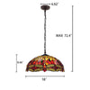 CHLOE Lighting EMPRESS Tiffany-style Blackish Bronze 3 Light Hanging Pendant 18’’ Wide CHL-CH3T471RD18-DP3