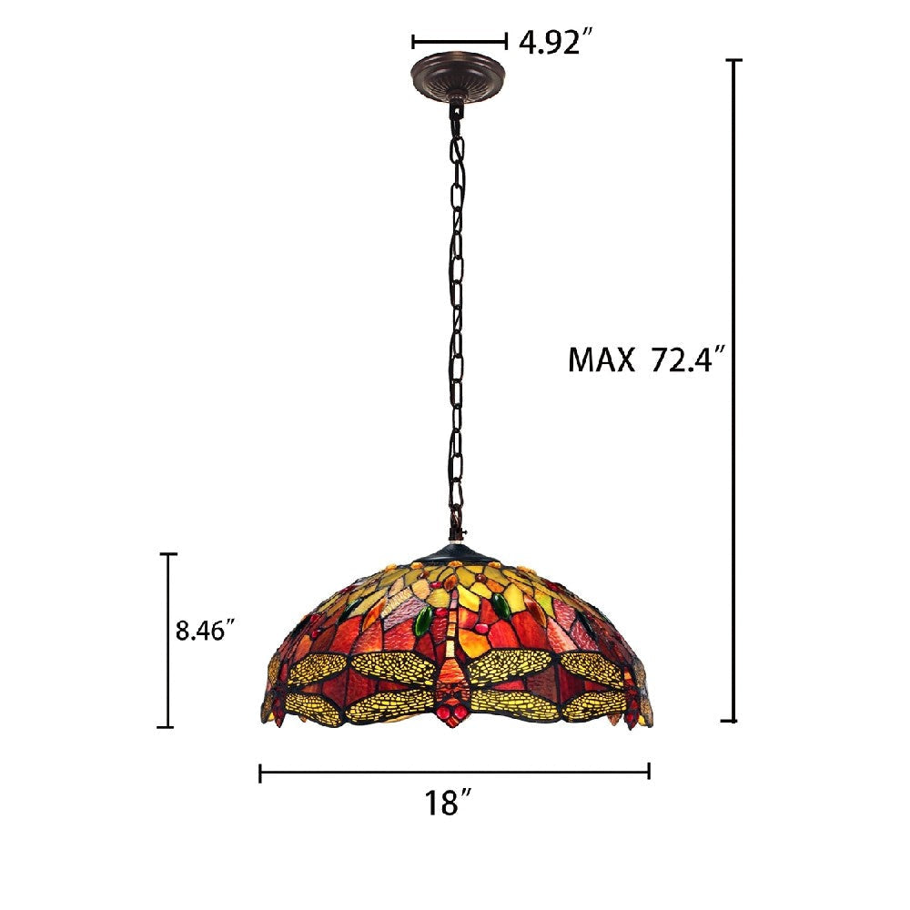 CHLOE Lighting EMPRESS Tiffany-style Blackish Bronze 3 Light Hanging Pendant 18’’ Wide CHL-CH3T471RD18-DP3