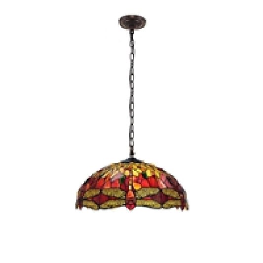 CHLOE Lighting EMPRESS Tiffany-style Blackish Bronze 3 Light Hanging Pendant 18" Wide