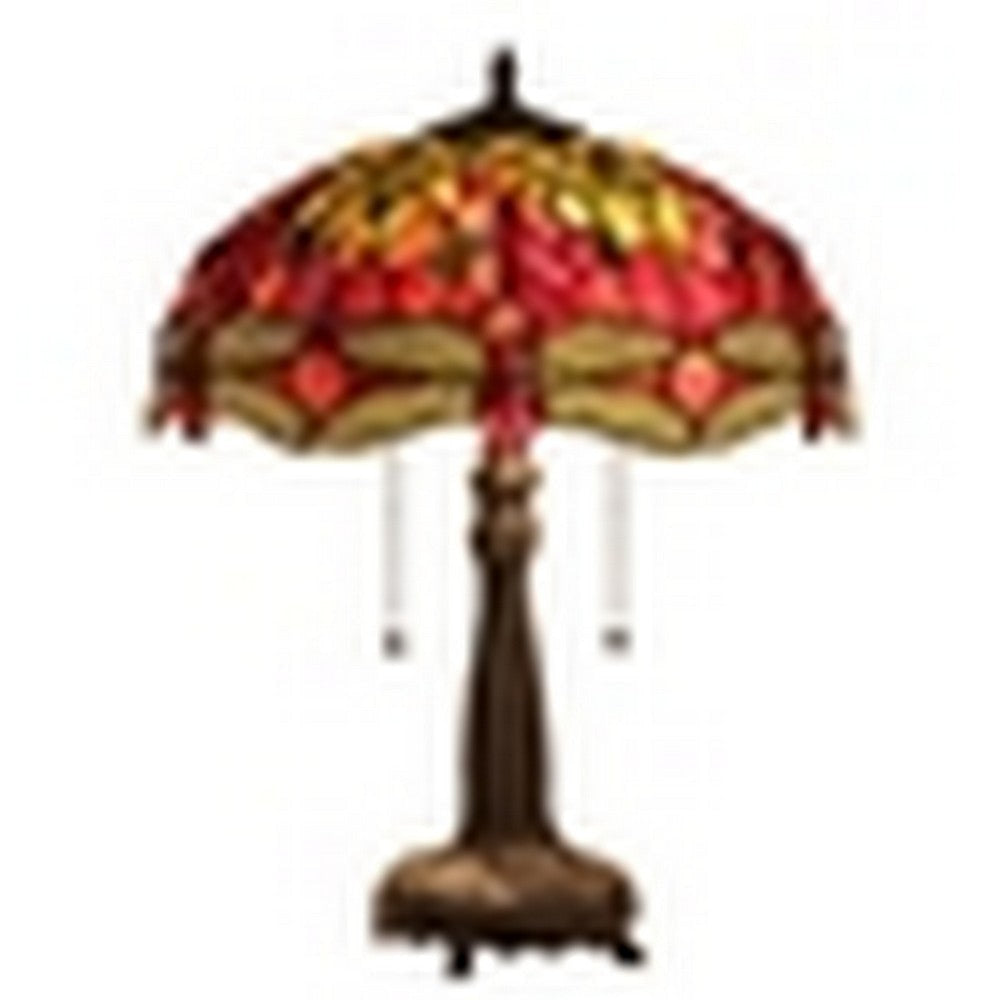 CHLOE Lighting "EMPRESS" Tiffany-style Dragonfly 2 Light Table Lamp 18" Shade