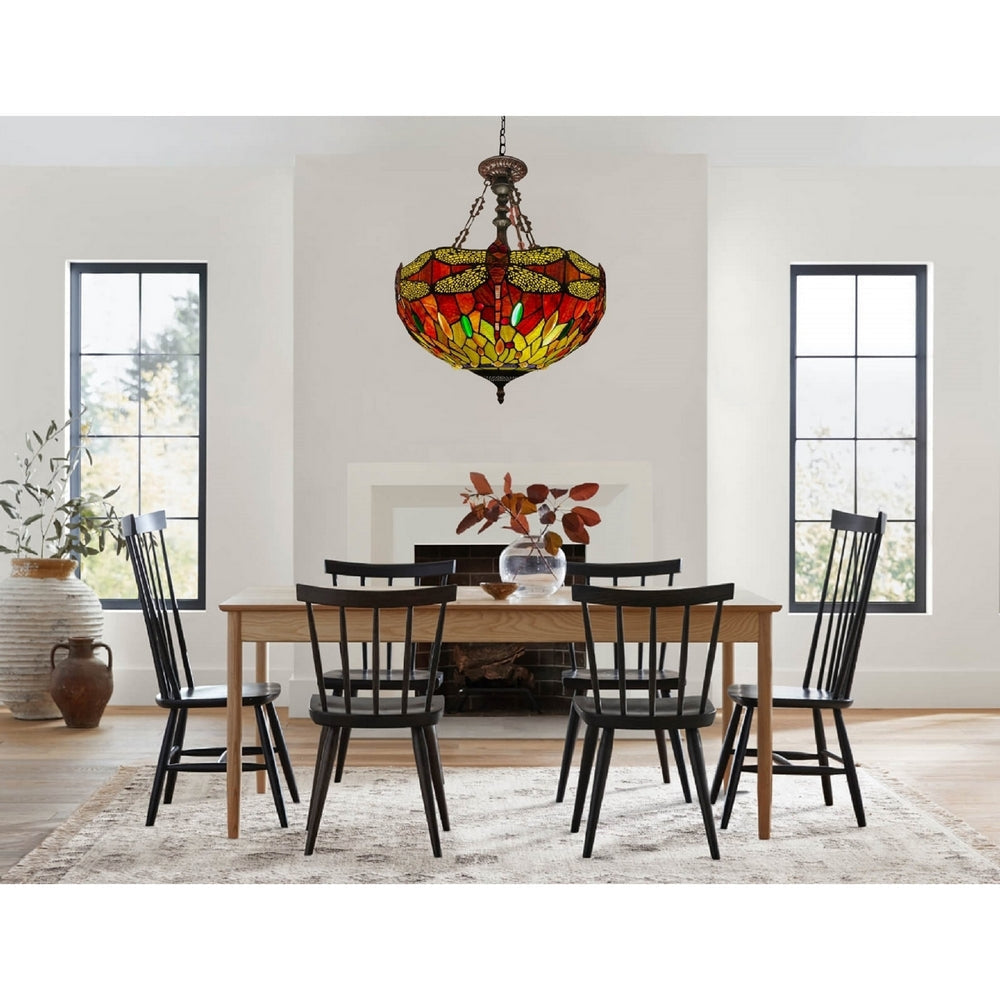 CHLOE Lighting EMPRESS Dragonfly Tiffany-style Dark Bronze 3 Light Inverted Pendant 18’’ Wide CHL-CH3T471RD18-UP3