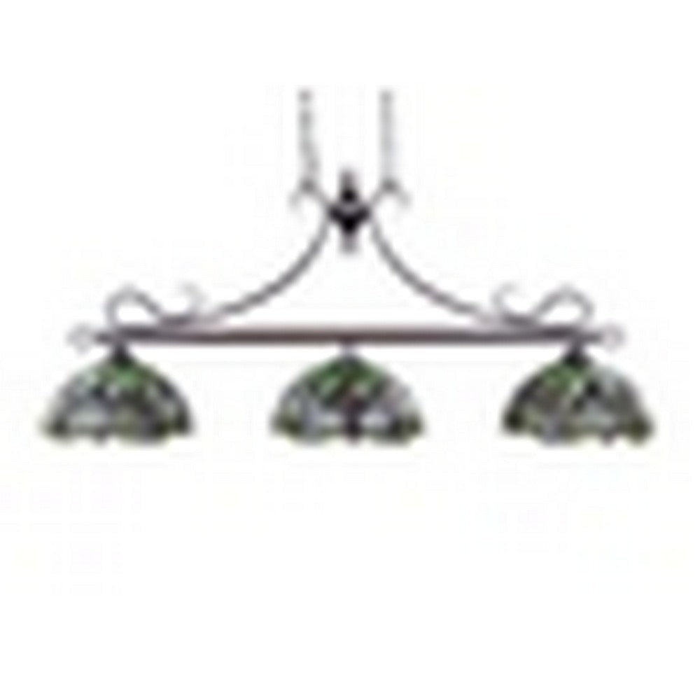 CHLOE Lighting EMPRESS Dragonfly Tiffany-Style Dark Bronze 3 Light Island Pendant 48’’ Wide CHL-CH3T471RD48-IL3