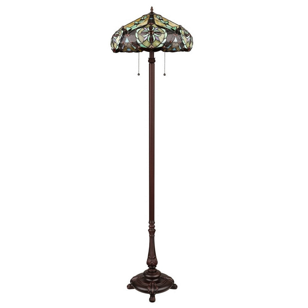 CHLOE Lighting CORA Victorian-Style 2-Light Dark Bronze Finish Floor Lamp 18’’ Wide CHL-CH3T517AV18-FL2