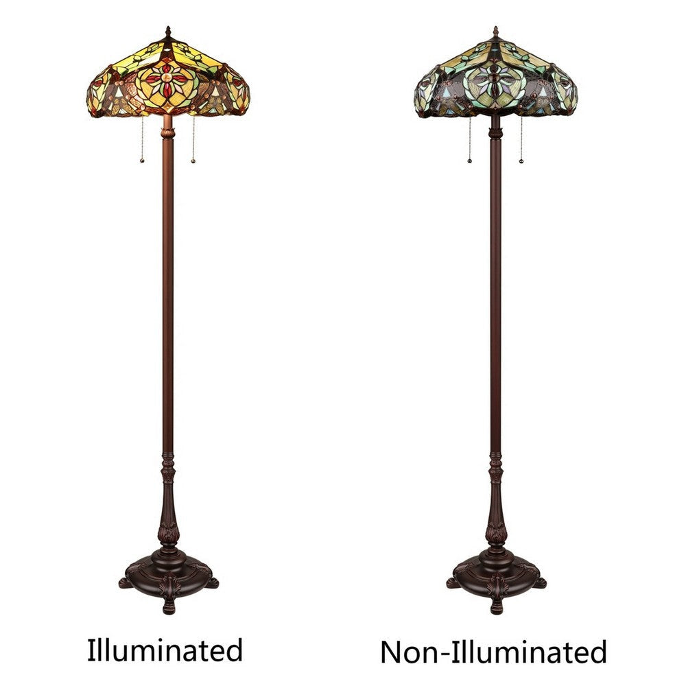 CHLOE Lighting CORA Victorian-Style 2-Light Dark Bronze Finish Floor Lamp 18’’ Wide CHL-CH3T517AV18-FL2