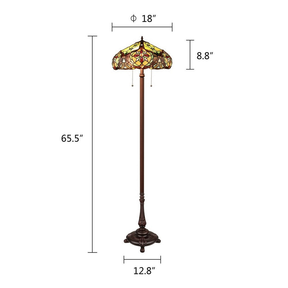 CHLOE Lighting CORA Victorian-Style 2-Light Dark Bronze Finish Floor Lamp 18’’ Wide CHL-CH3T517AV18-FL2