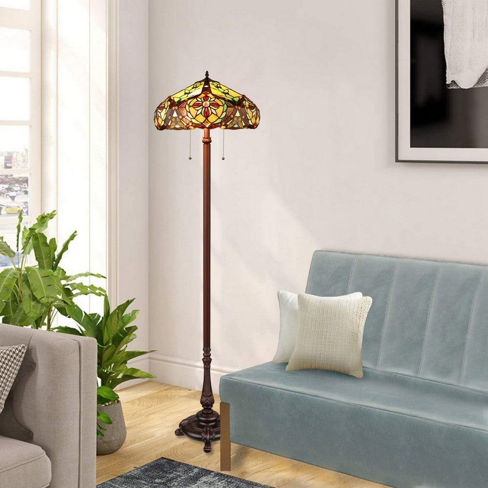 CHLOE Lighting CORA Victorian-Style 2-Light Dark Bronze Finish Floor Lamp 18’’ Wide CHL-CH3T517AV18-FL2