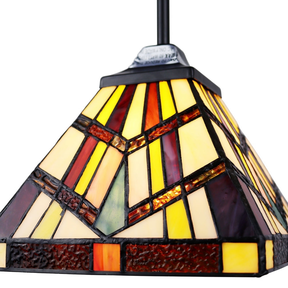 CHLOE Lighting VINCENT Mission Tiffany-style Blackish Bronze 1 Light Mini-Pendant 8’’ Wide CHL-CH3T523BM08-DP1