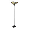 CHLOE Lighting VINCENT Tiffany-style Dark Bronze 1 Light Torchiere Lamp 14’’ Shade CHL-CH3T523BM14-TF1