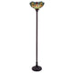 CHLOE Lighting VINCENT Tiffany-style Dark Bronze 1 Light Torchiere Lamp 14" Shade