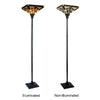 CHLOE Lighting VINCENT Tiffany-style Dark Bronze 1 Light Torchiere Lamp 14’’ Shade CHL-CH3T523BM14-TF1