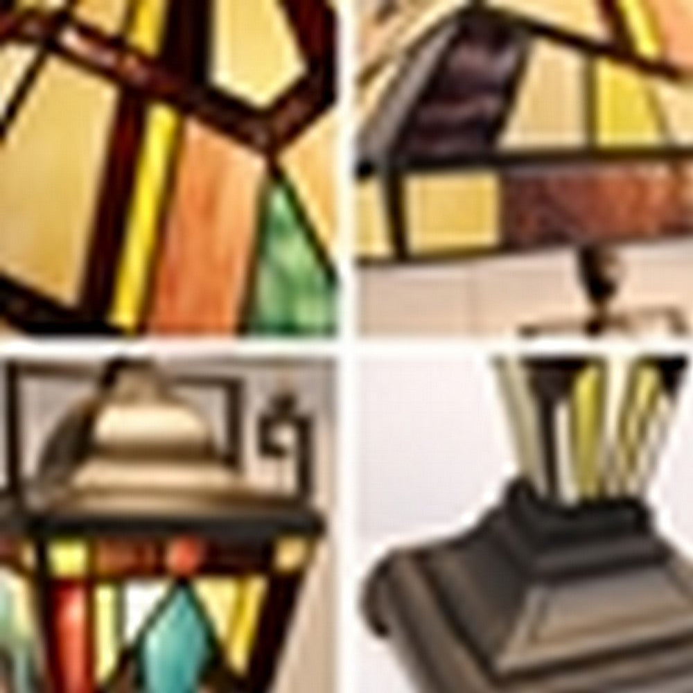 CHLOE Lighting VINCENT Tiffany-Style Blackish Bronze 3-Light Mission Double-Lit Table Lamp 16’’ Shade CHL-CH3T523BM16-DT3