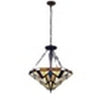 CHLOE Lighting VINCENT Tiffany-Style Blackish Bronze 3-Light Mission Inverted Pendant 22’’ Wide CHL-CH3T523BM22-UP3